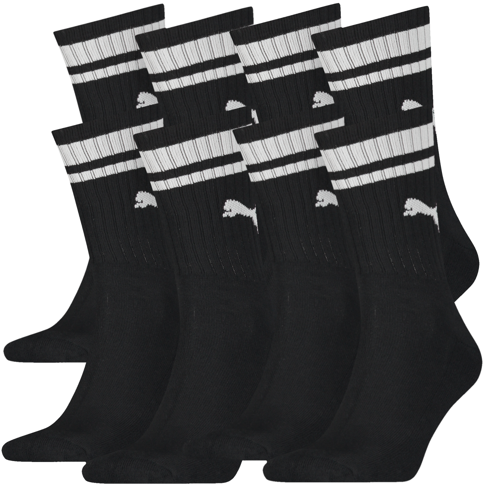 PUMA Unisex Heritage Stripe Crew Socks (4 Pairs)