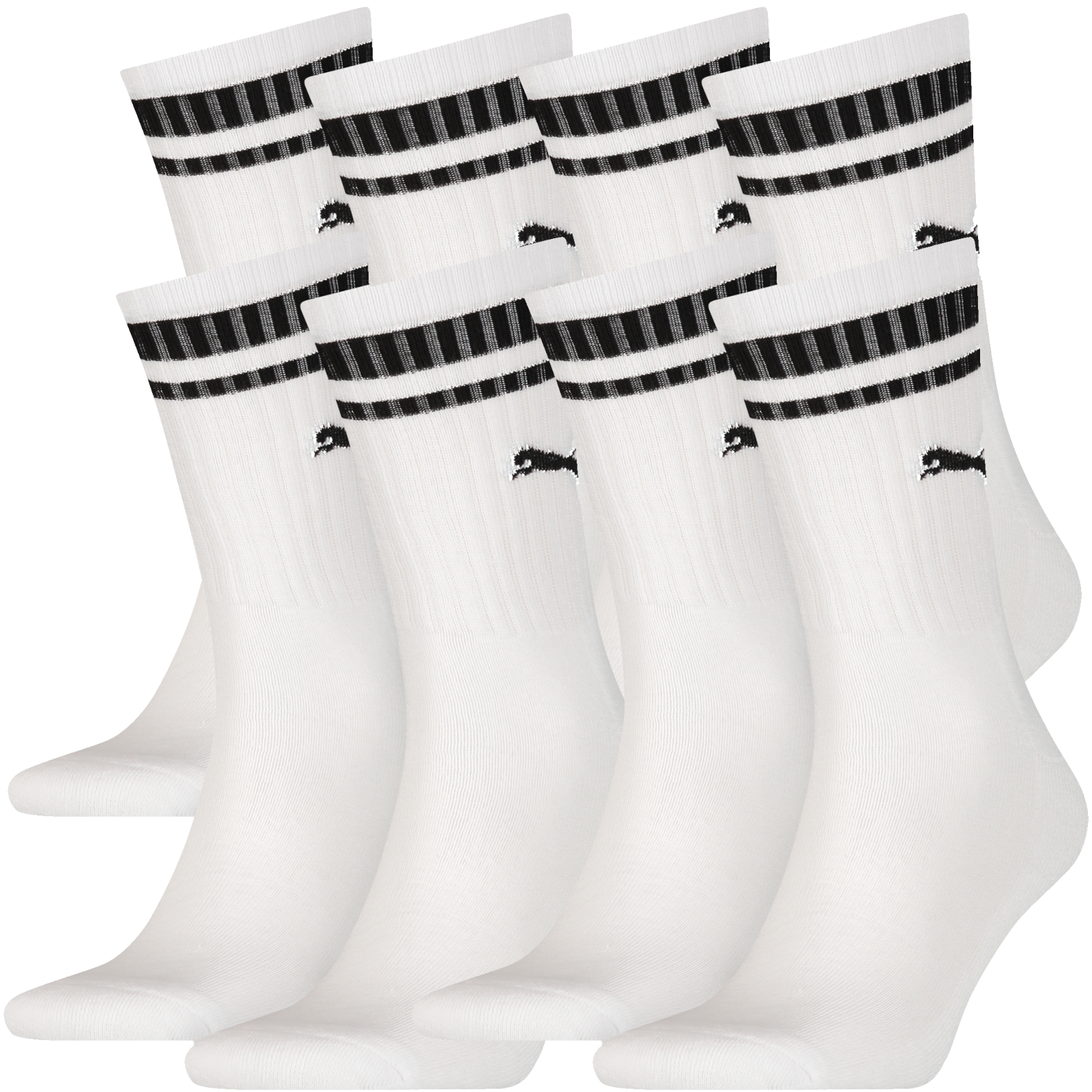 PUMA Unisex Heritage Stripe Crew Socks (4 Pairs)