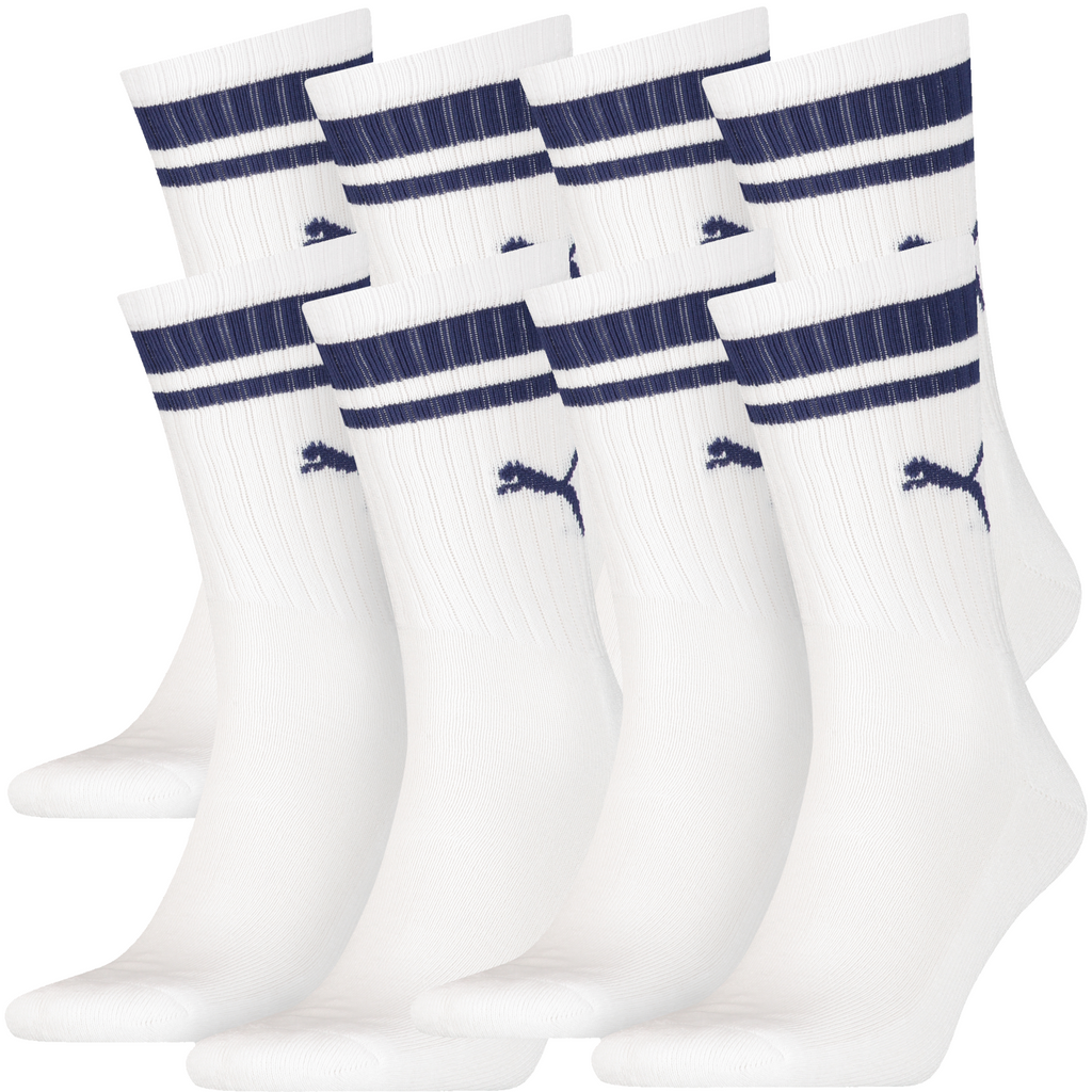 PUMA Unisex Heritage Stripe Crew Socks (4 Pairs)