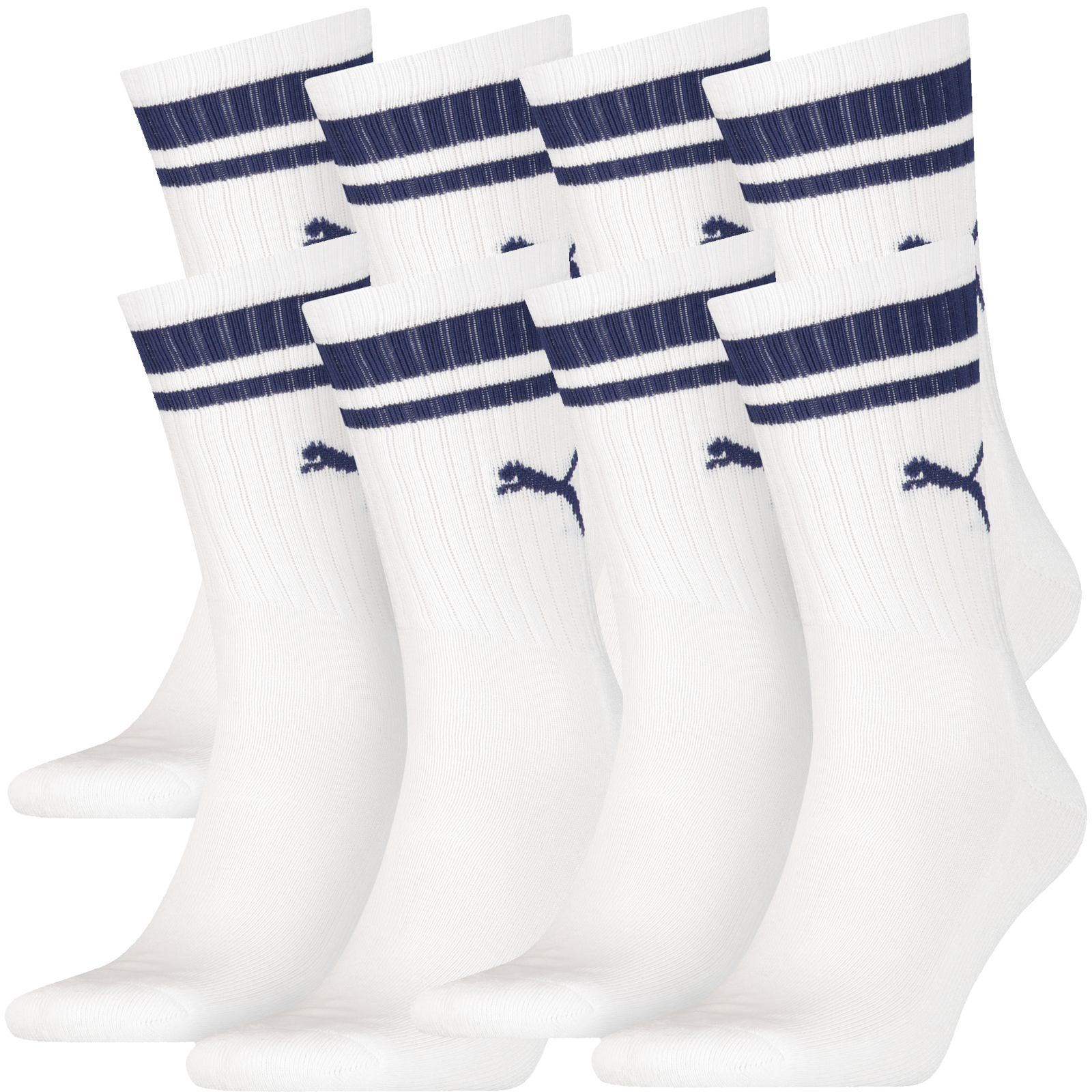 PUMA Unisex Heritage Stripe Crew Socks (4 Pairs)